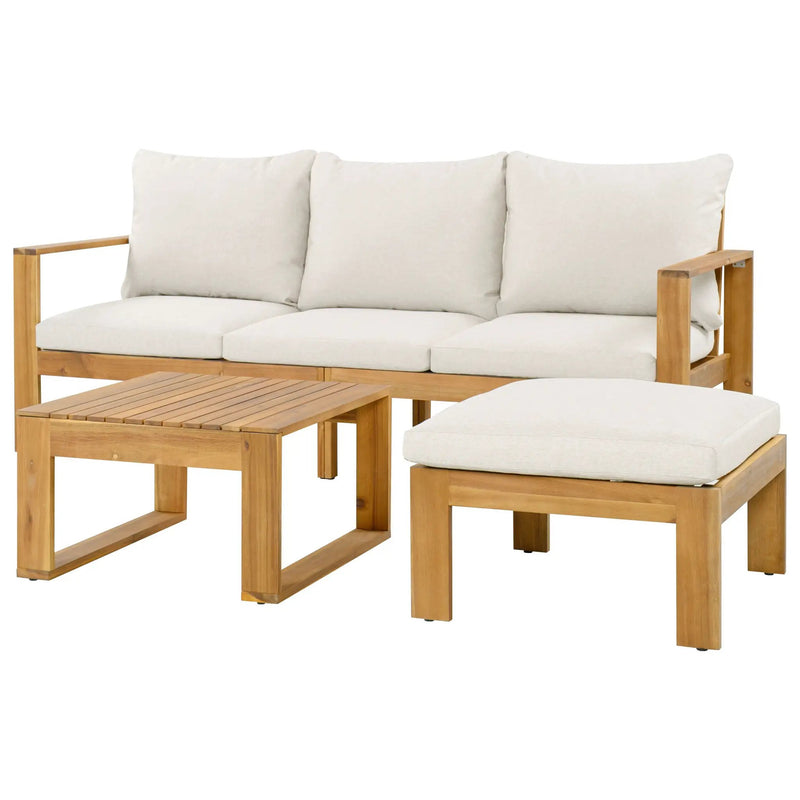 Outdoor 3pcs Acacia Sectional Patio Sofa Set by HouseOfZazla