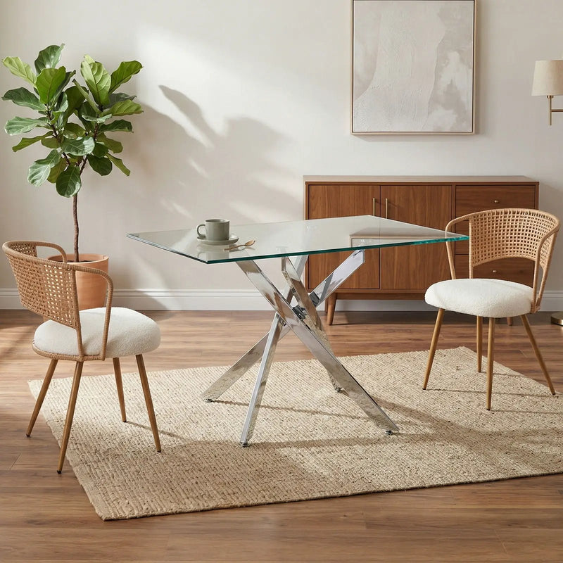 Dining Chairs With Wing Back Design For Kitchen (Set of 2) - Beige / Brown by HouseOfZazla