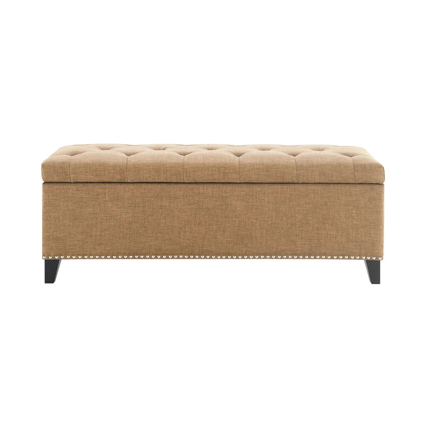 Button-Tufted Storage Ottoman With Safety Close Hinge by HouseOfZazla