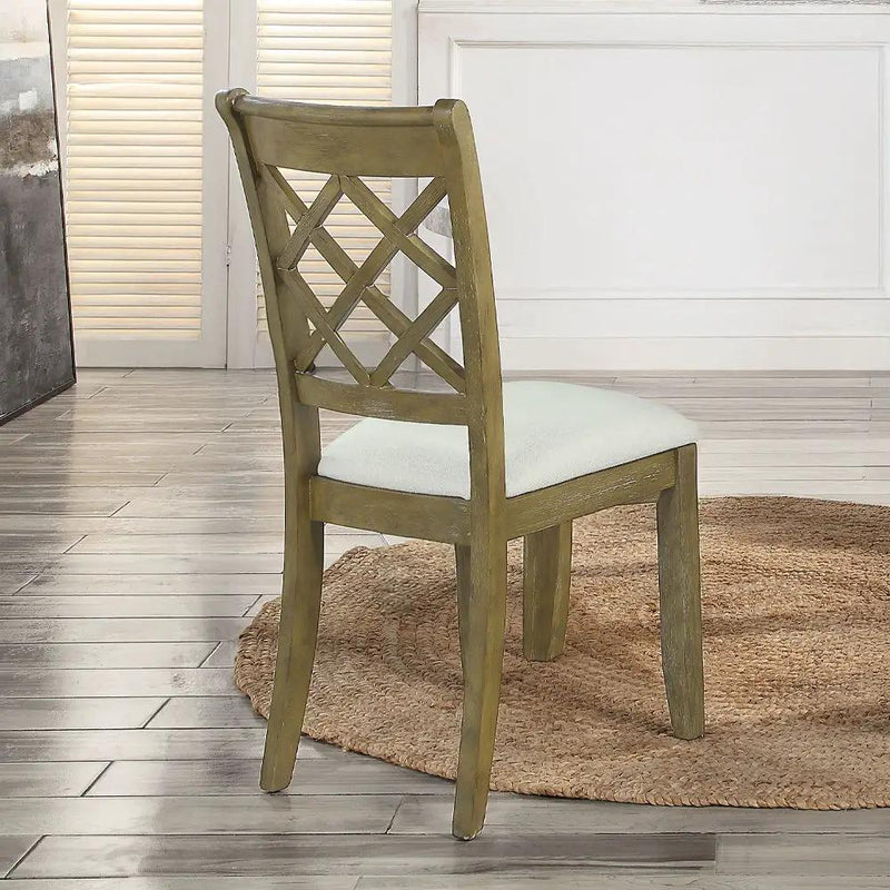 Karsen - Side Chair (Set of 2) - Beige Linen & Rustic Oak by Unique Piece Furniture