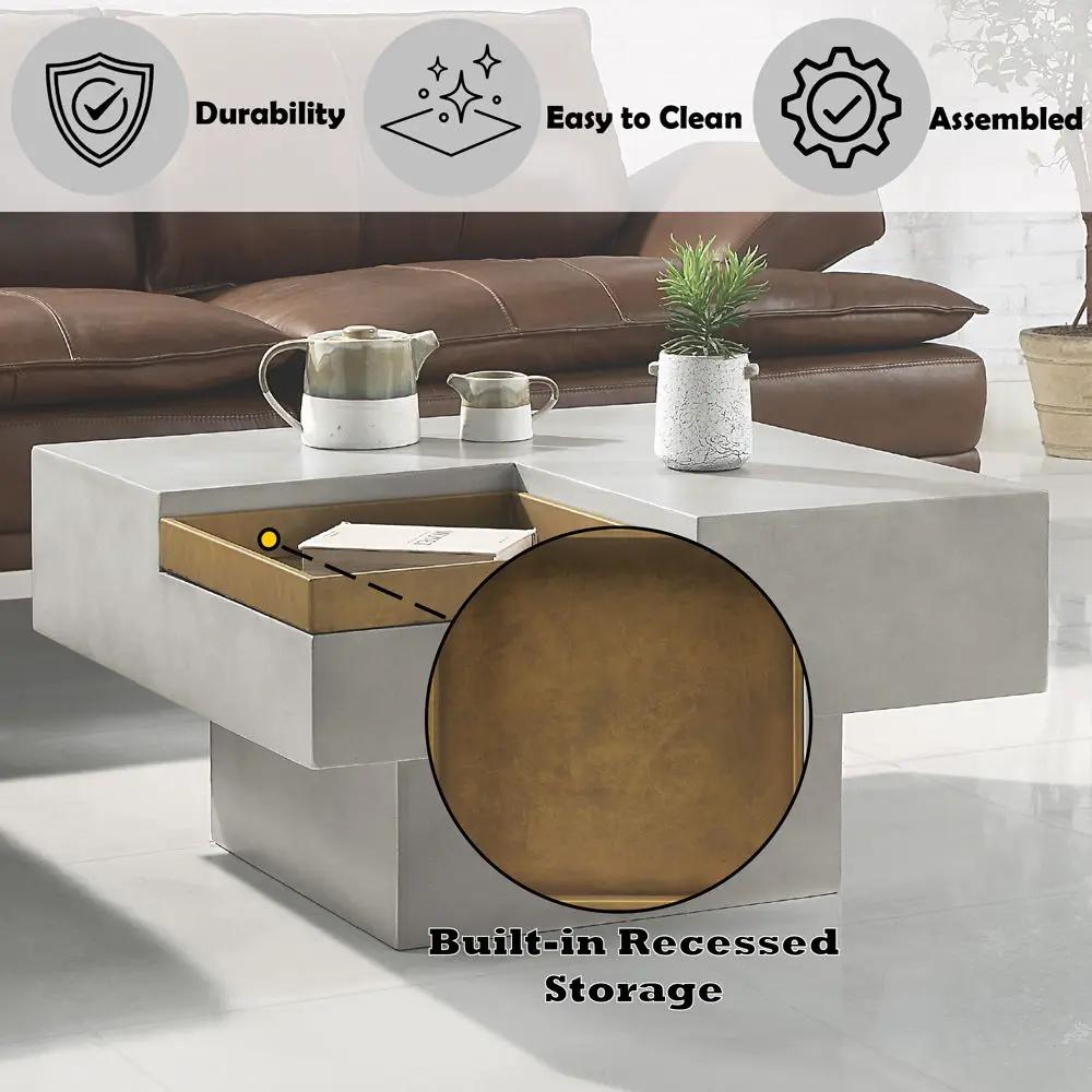 Kailano - Coffee Table - Weathered Gray by Unique Piece Furniture