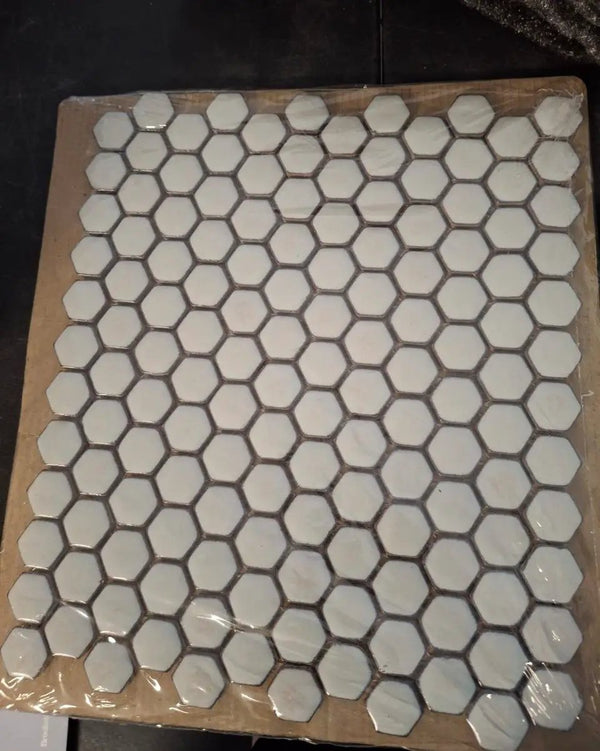 Open Box Bliss Edged Hexagon Sage 10.03 in. x 11.61 in. Tt Porcelain Floor and Wall Mosaic Tile (0.80 Sq. Ft./Each), photo 2 of 7