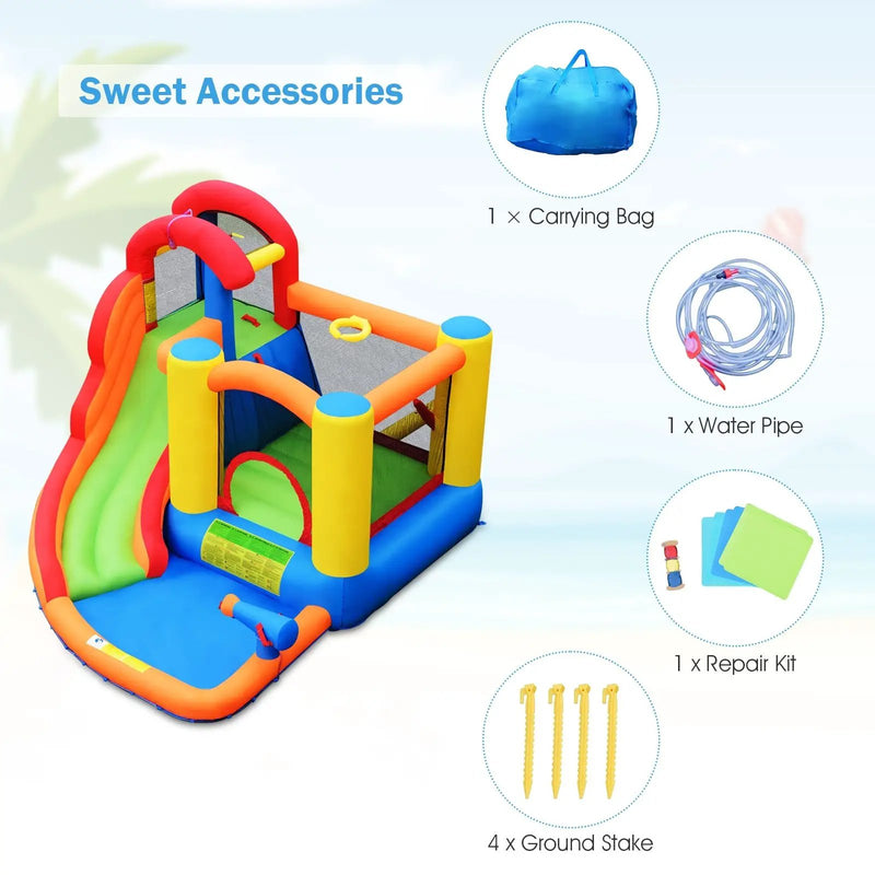 Inflatable Water Slide Bounce House with Pool and Cannon Without Blower by DirectDeals