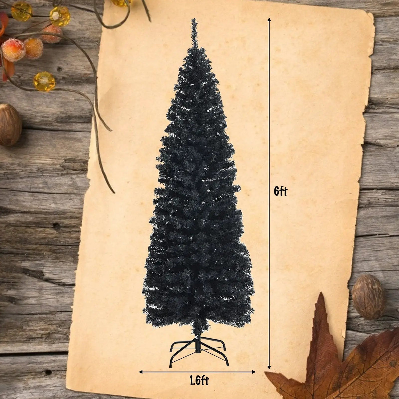6 Feet Unlit Pencil Slim Tree Artificial Christmas Tree by DirectDeals