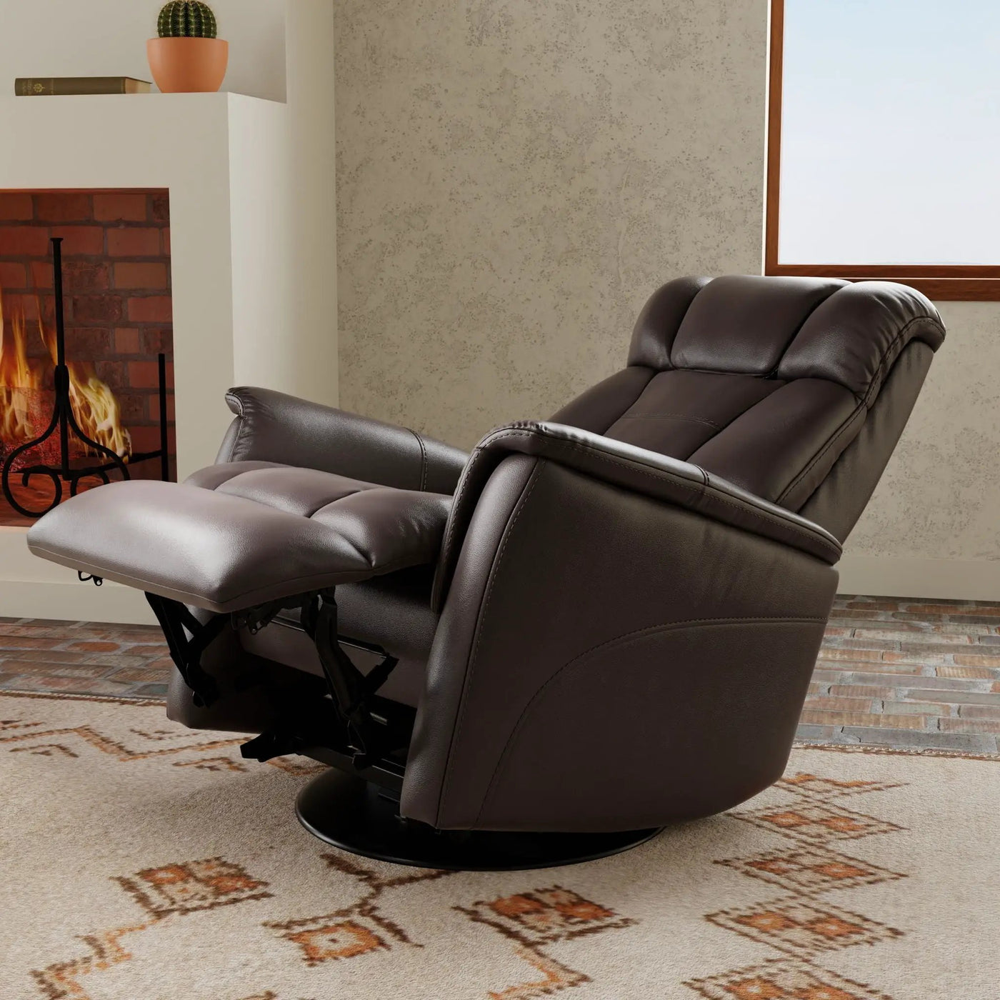 Bentley - Swivel Glider Recliner With Manual Adjustable Headrest & Footrest by HouseOfZazla