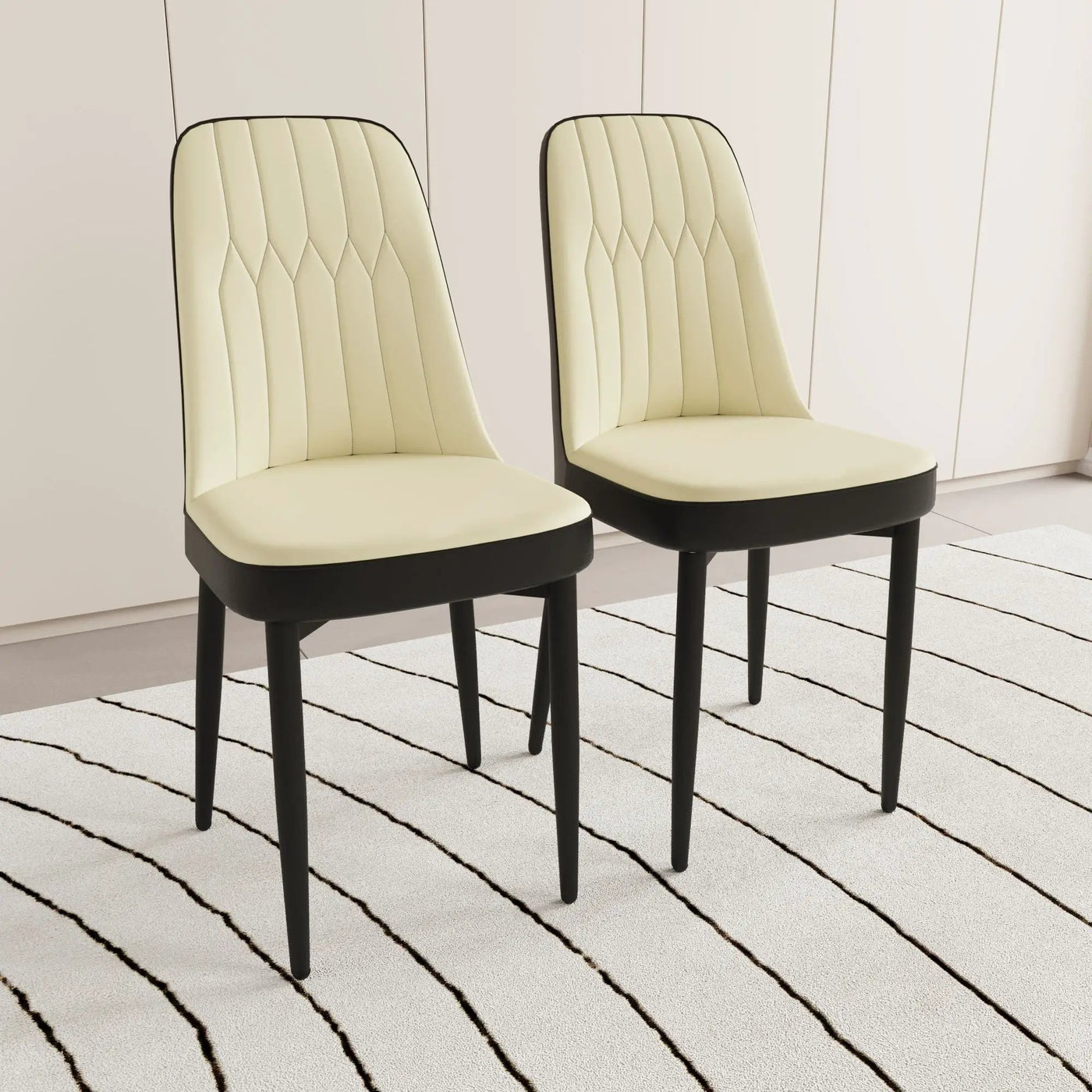 Modern Dining Chair With Cushions And Metal Legs by HouseOfZazla