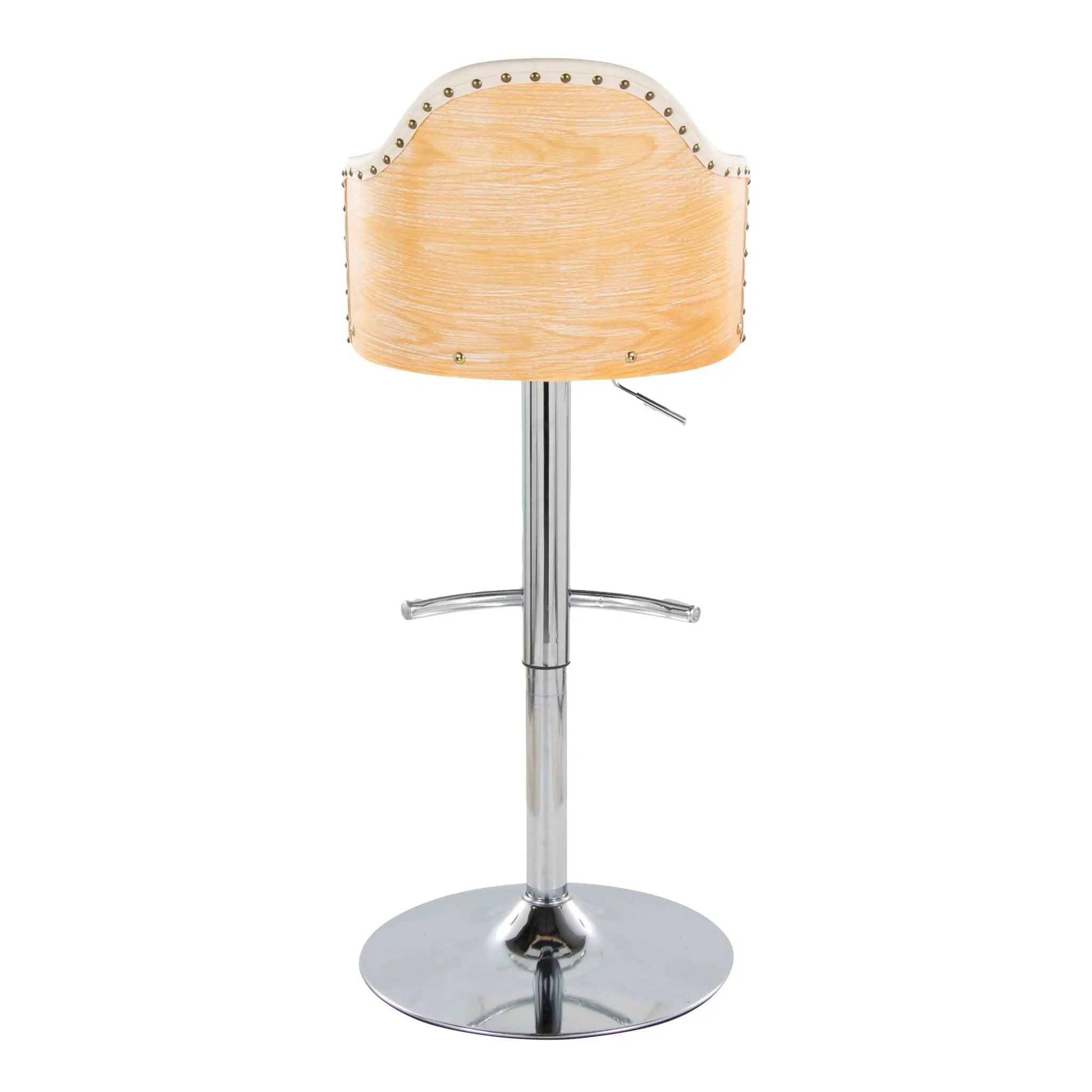 Ahoy - Contemporary Adjustable Barstool, Swivel With Rounded T Footrest (Set of 2) by HouseOfZazla