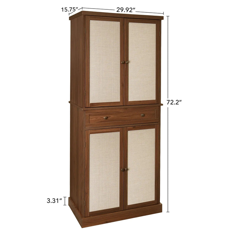 4 Door Storage Cabinet With 1 Drawer, With 4 Adjustable Inner Shelves by Unique Piece Furniture