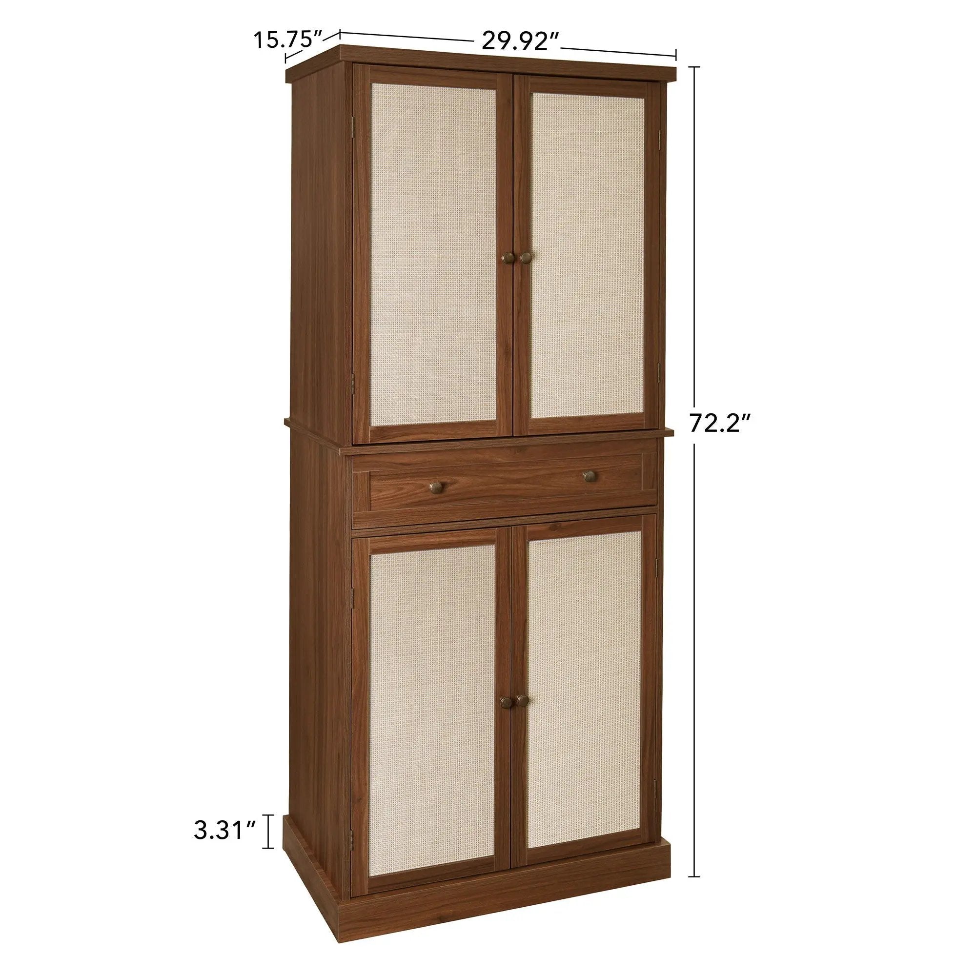 4 Door Storage Cabinet With 1 Drawer, With 4 Adjustable Inner Shelves by HouseOfZazla