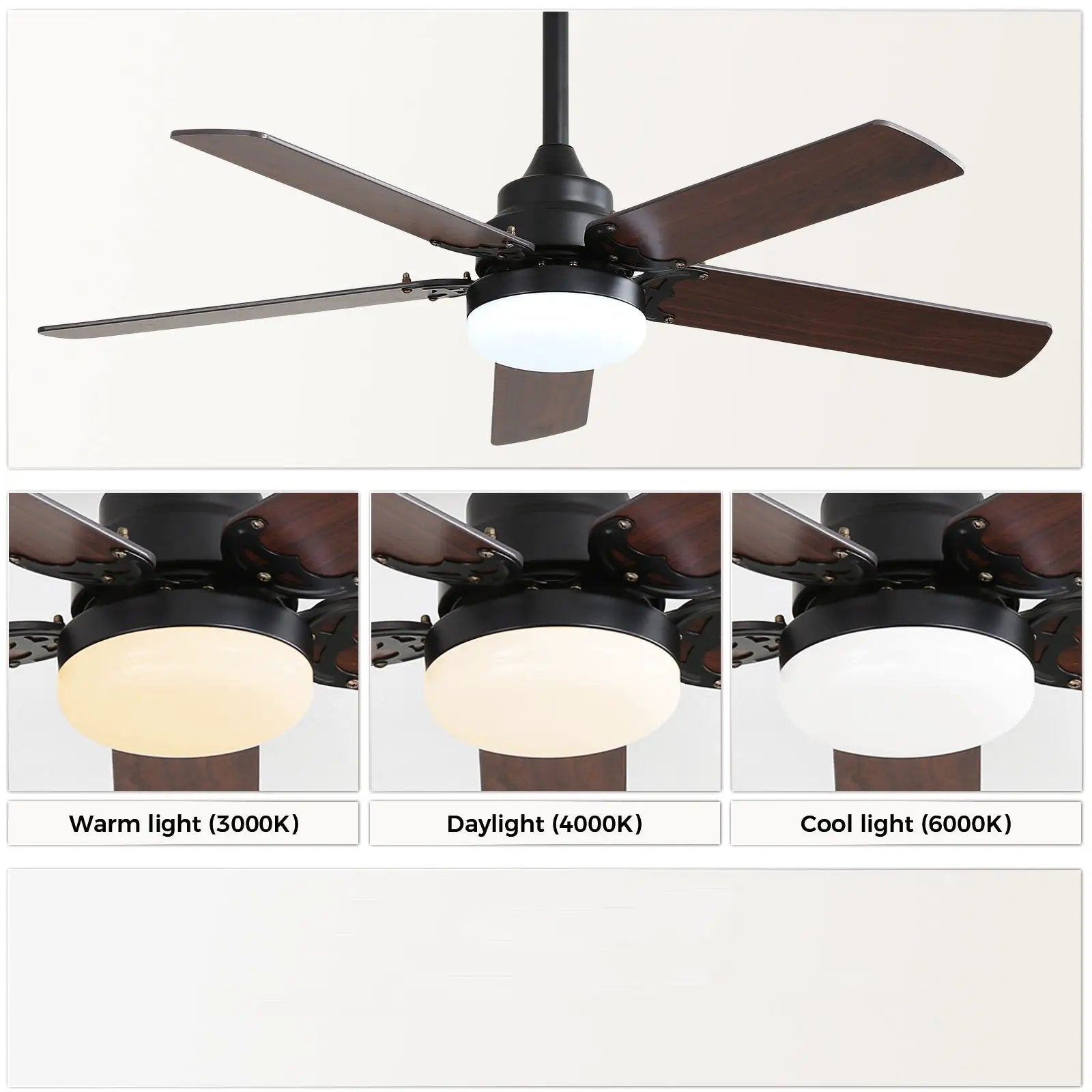 42 Inch Modern Ceiling Fan with LED Light and Remote Control by HouseOfZazla