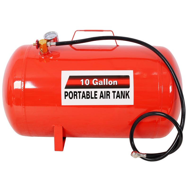 Portable 10 Gallon Air Tank with Pressure Gauge and 43" Hose - Metal, photo 2 of 9