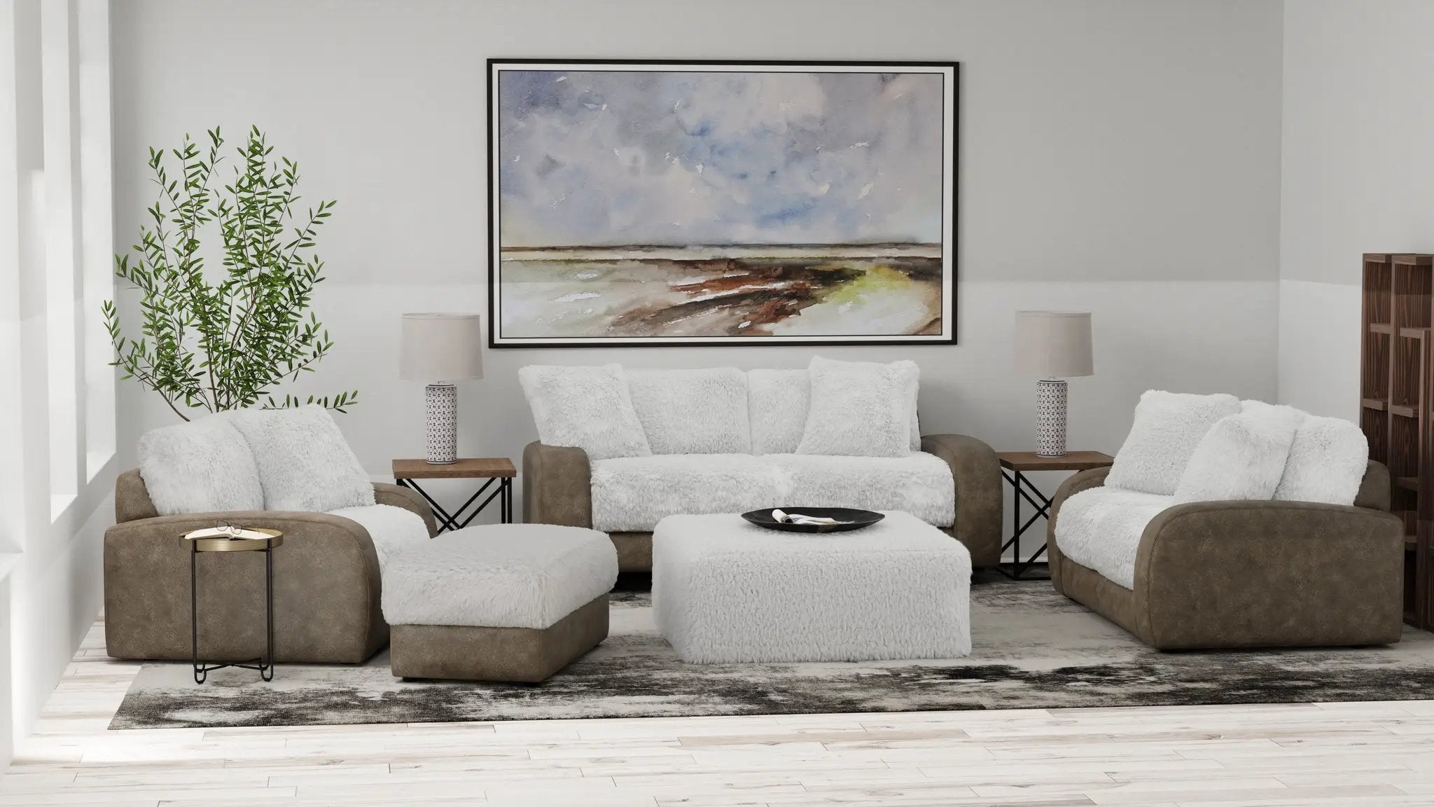 Snowball - Cocktail Ottoman - White by Unique Piece Furniture