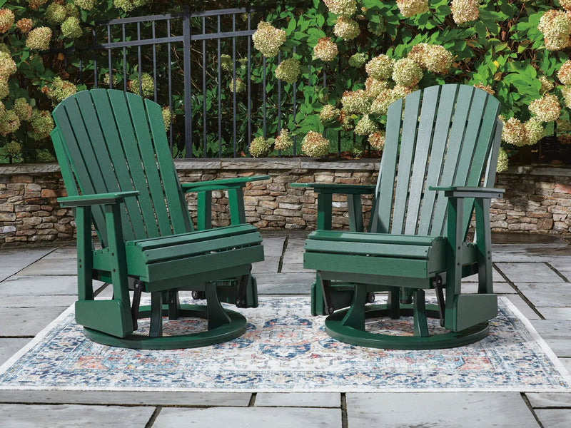 Shell Beach - Swivel Glider Chair - Green by Unique Piece Furniture