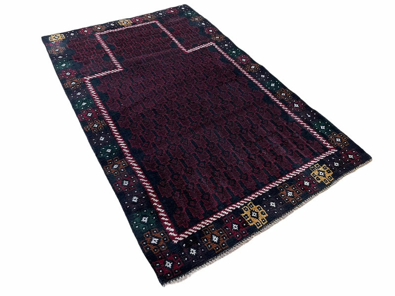 3 X 5 Vintage Handmade Tribal Wool Rug Baluchi Rug Afghan Rug Balouch Rug 3x4.7 by Jewel Rugs