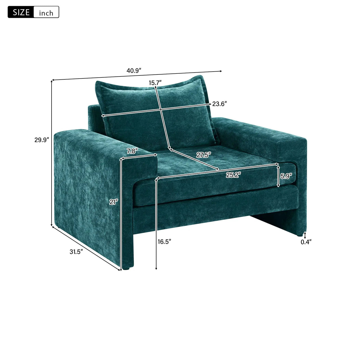 Upholstered Accent Chair With Wide Armrests And Ergonomic Back Support by HouseOfZazla