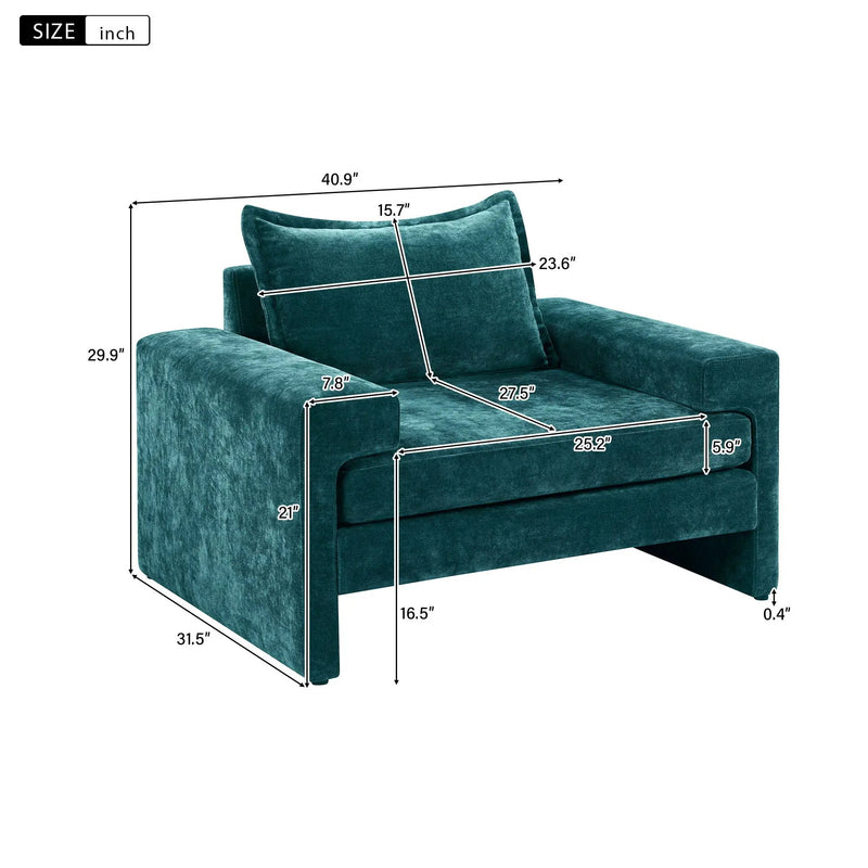 Upholstered Accent Chair With Wide Armrests And Ergonomic Back Support by HouseOfZazla