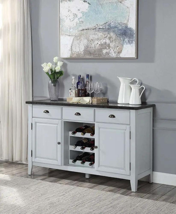 Lanton - Server - Natural Marble & Antique White
