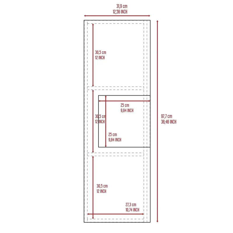 Medicine Single Door Cabinet, Three Shelves - Light Oak / White by Unique Piece Furniture