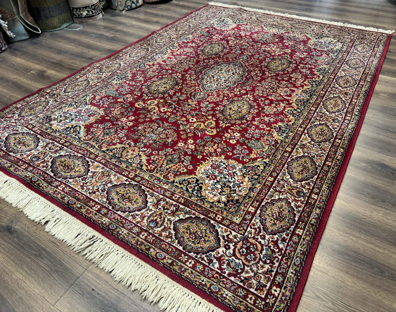 Persian Wool Rug 7x10, Couristan Carpet, Belgium Power Loomed Rug, Red, Floral, Traditional by Jewel Rugs
