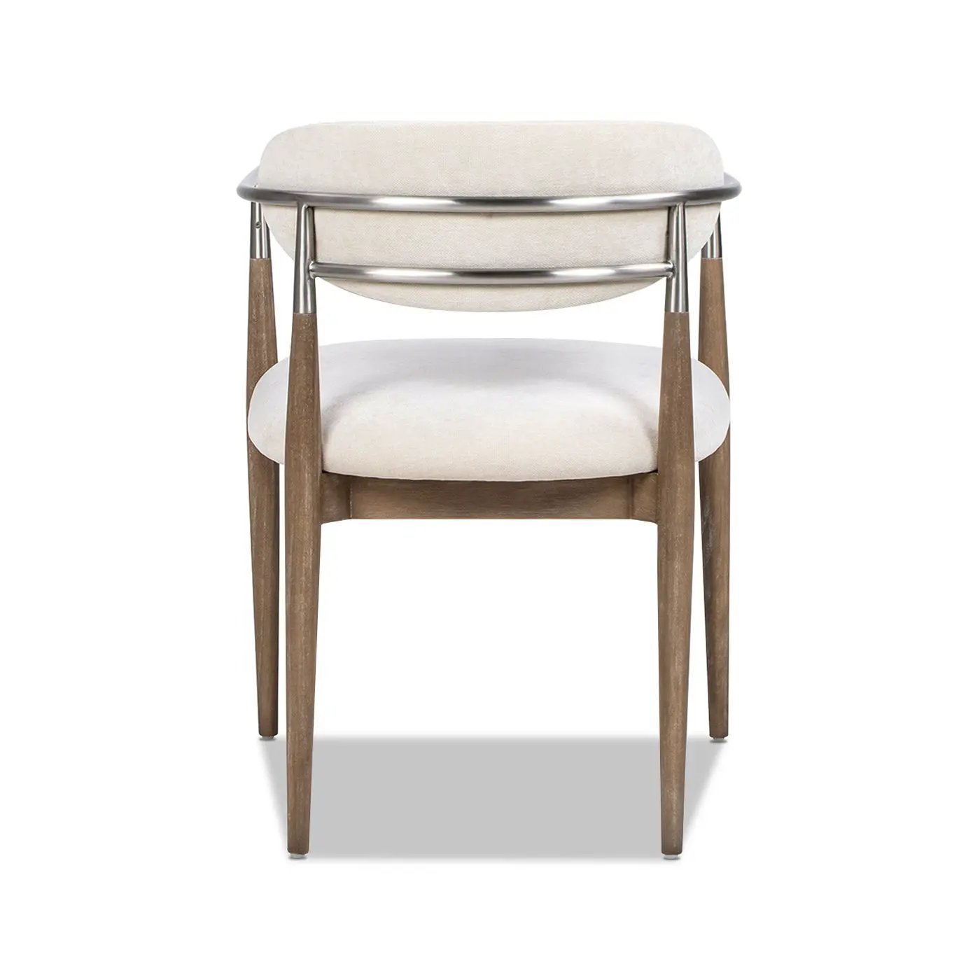 Artemis - Mixed Material Upholstered Dining Arm Chair - Warm White by Unique Piece Furniture