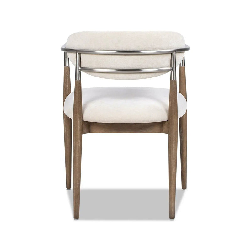 Artemis - Mixed Material Upholstered Dining Arm Chair - Warm White by Unique Piece Furniture