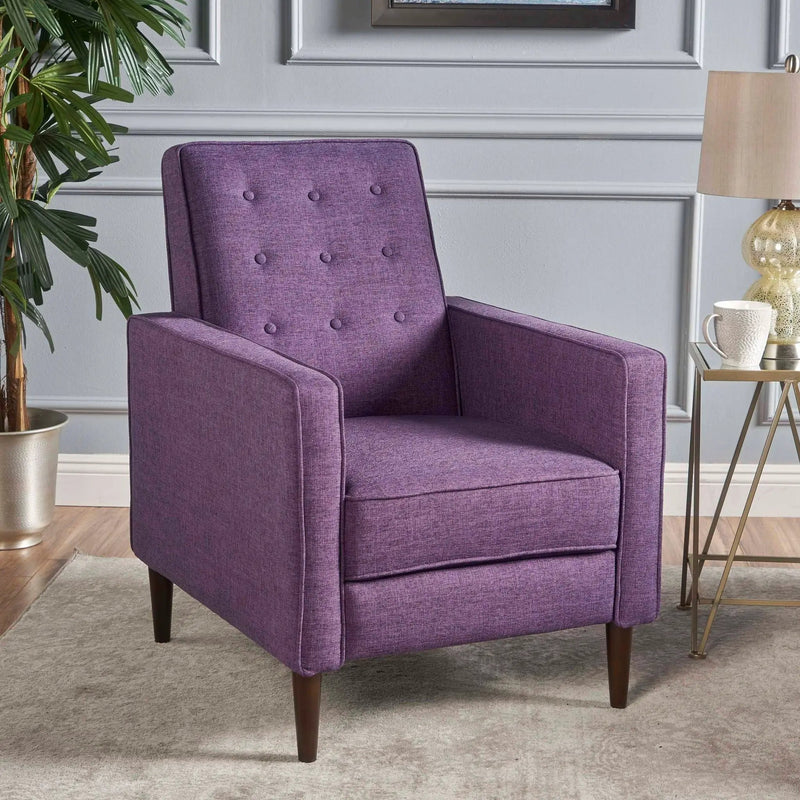 Mid-Century Modern Recliner With Button Tufted Waffle Stitch by Unique Piece Furniture