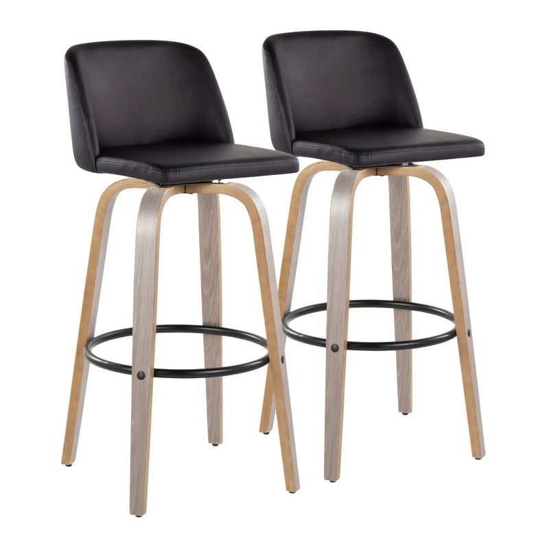 Toriano - Fixed Height Contemporary Barstool With Swivel With Round Footrest (Set of 2) by Unique Piece Furniture
