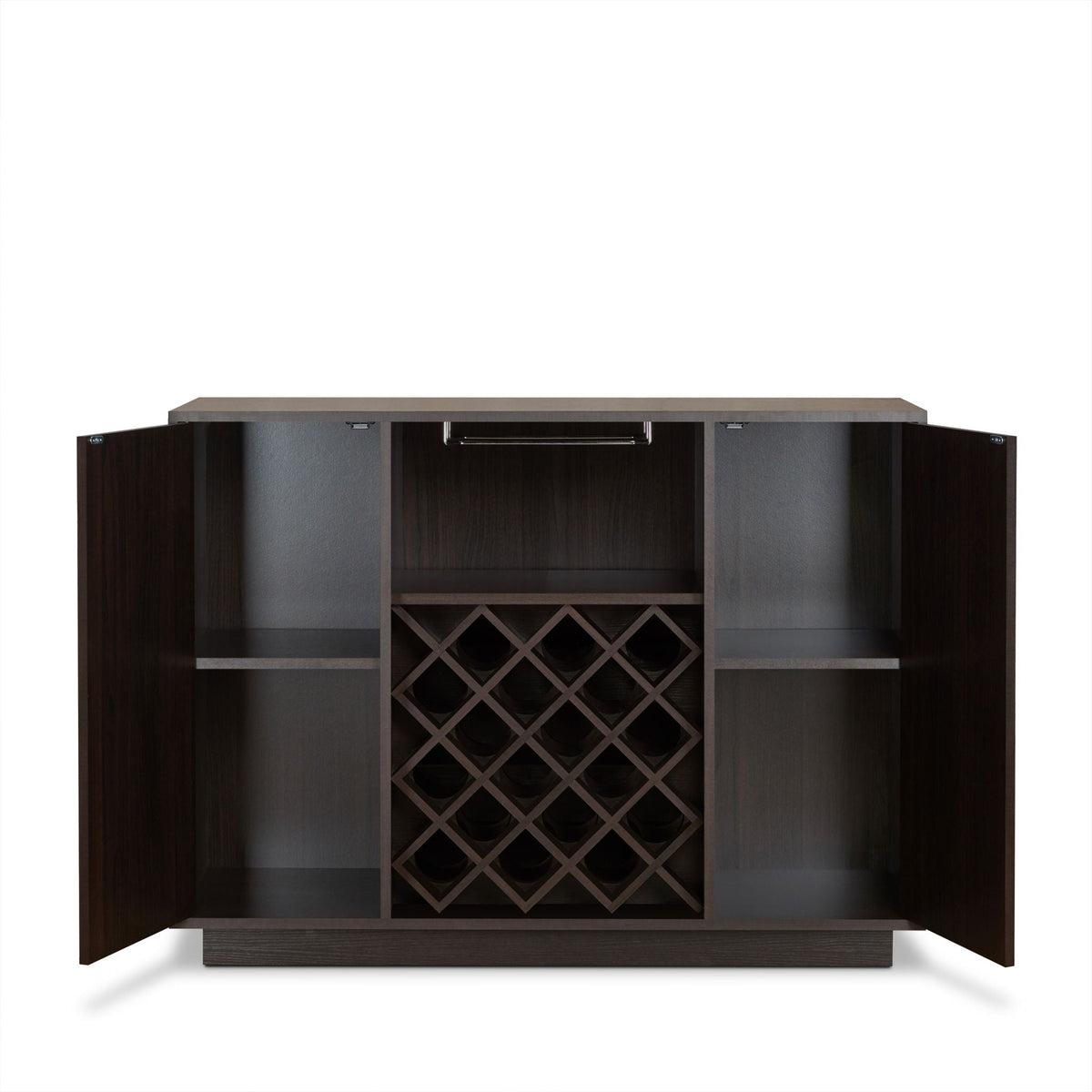 Espresso Wine Cabinet with 18-Bottle Rack - Hazen Collection, photo 2 of 4