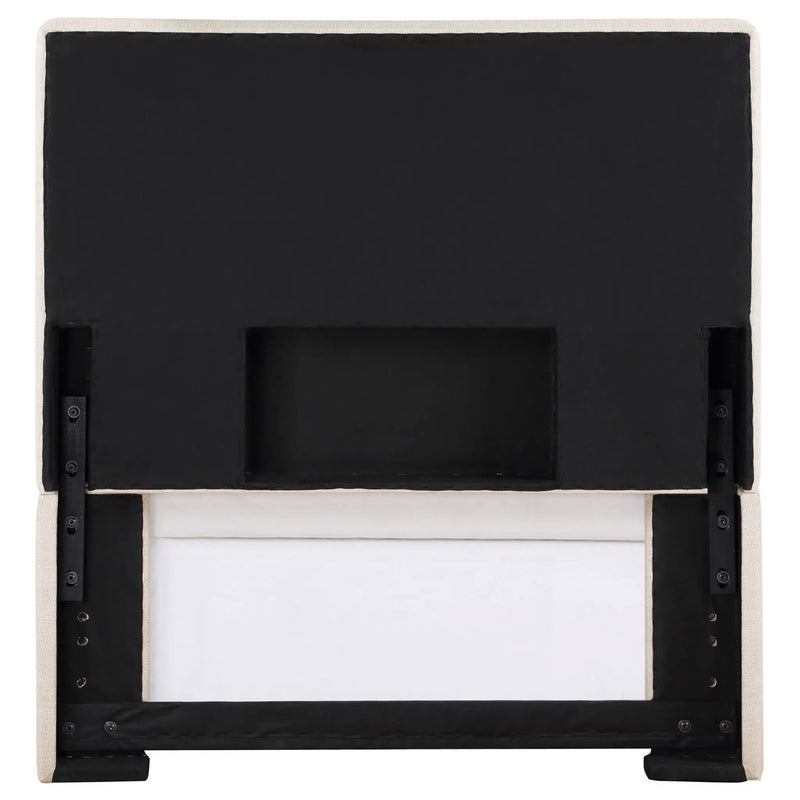 Kosmo Upholstered Twin Panel Headboard Sand by Unique Piece Furniture