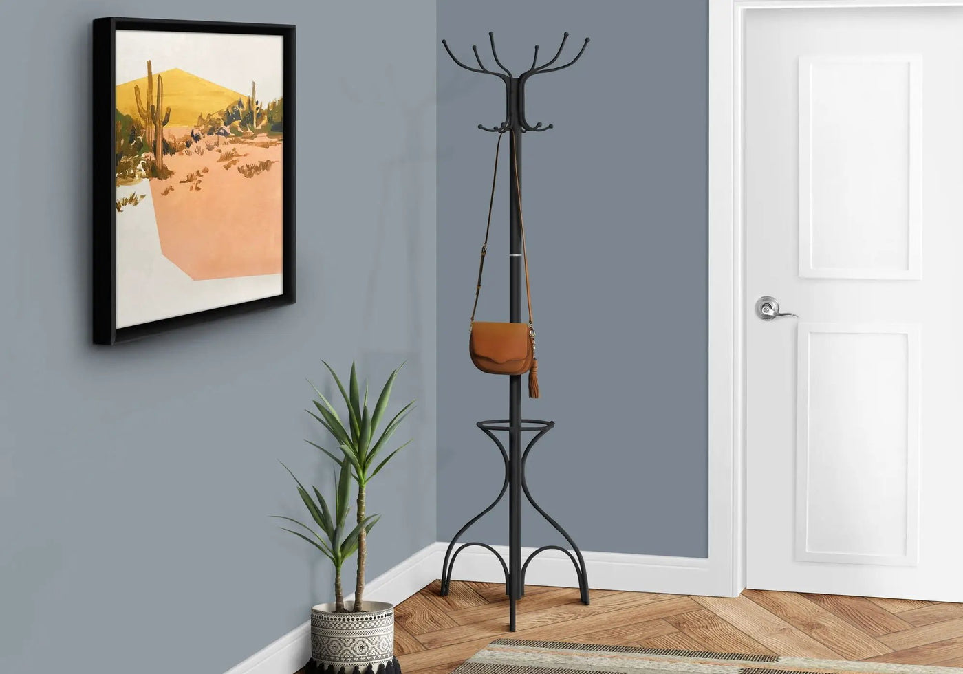 Coat Rack Hall Tree with 12 Hooks and Umbrella Holder by HouseOfZazla
