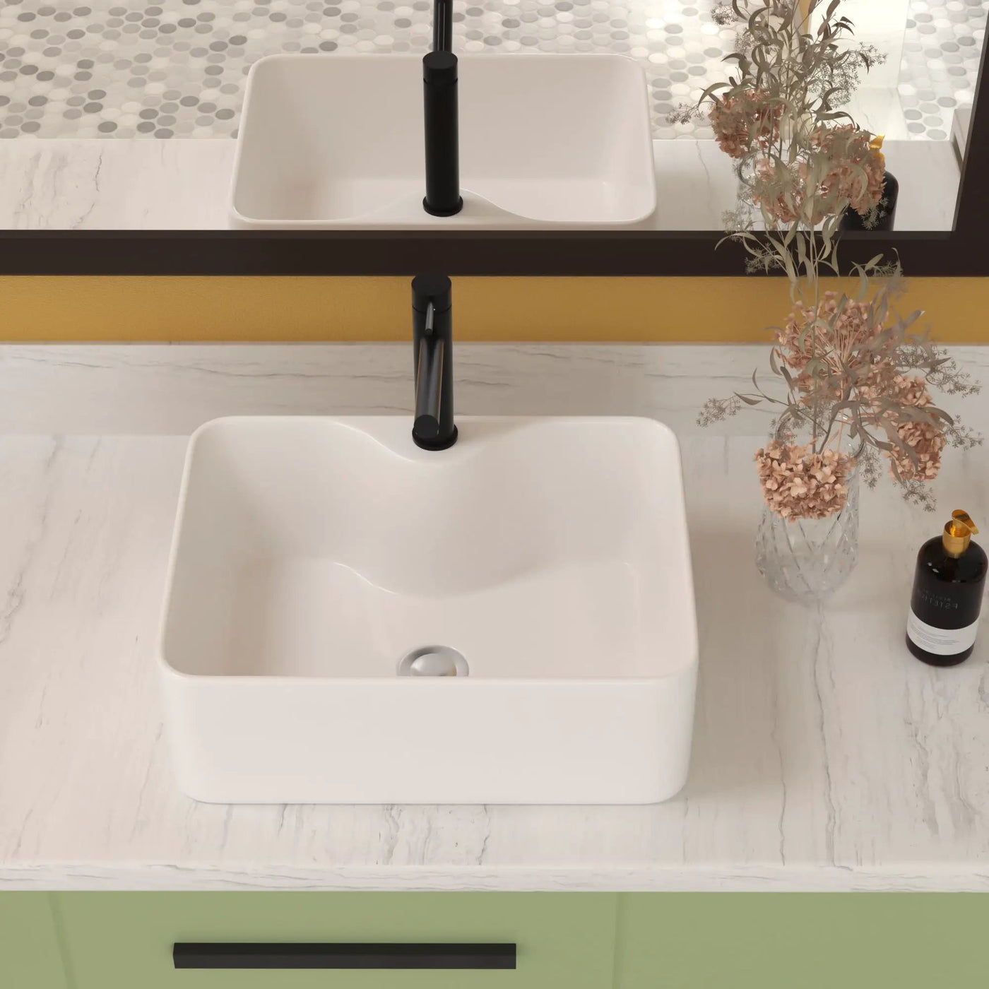Modern Ceramic Rectangular Vessel Bathroom Sink With Sleek Design by HouseOfZazla