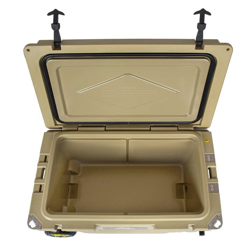 65 Quart Khaki Cooler - Ultra-Tough Hard Shell Ice Chest by HouseOfZazla