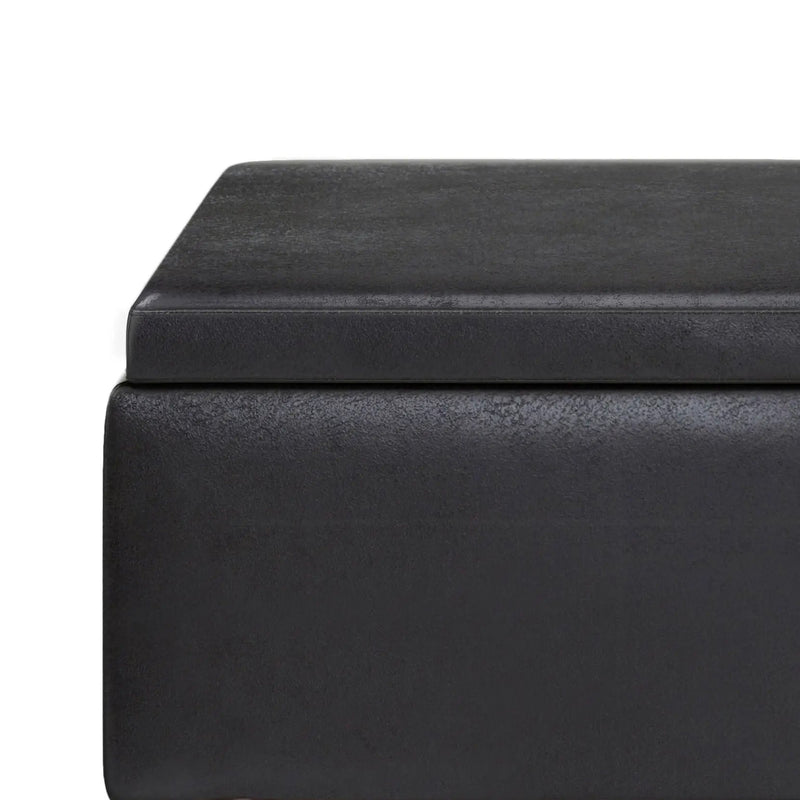 Owen - Tray Top Small Coffee Table Upholstered Storage Ottoman by HouseOfZazla