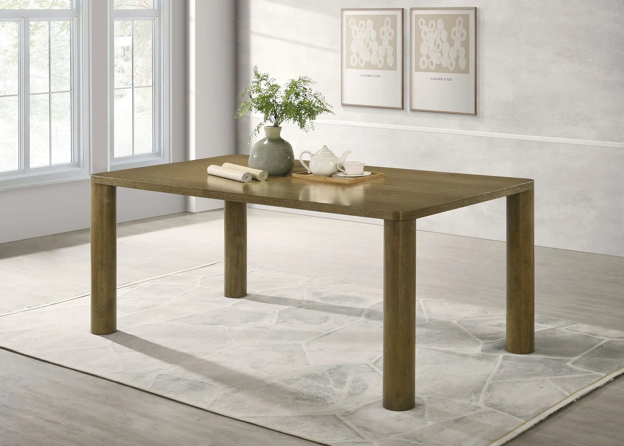 Castlewood 71-inch Rectangular Wood Dining Table Brown Oak by Unique Piece Furniture