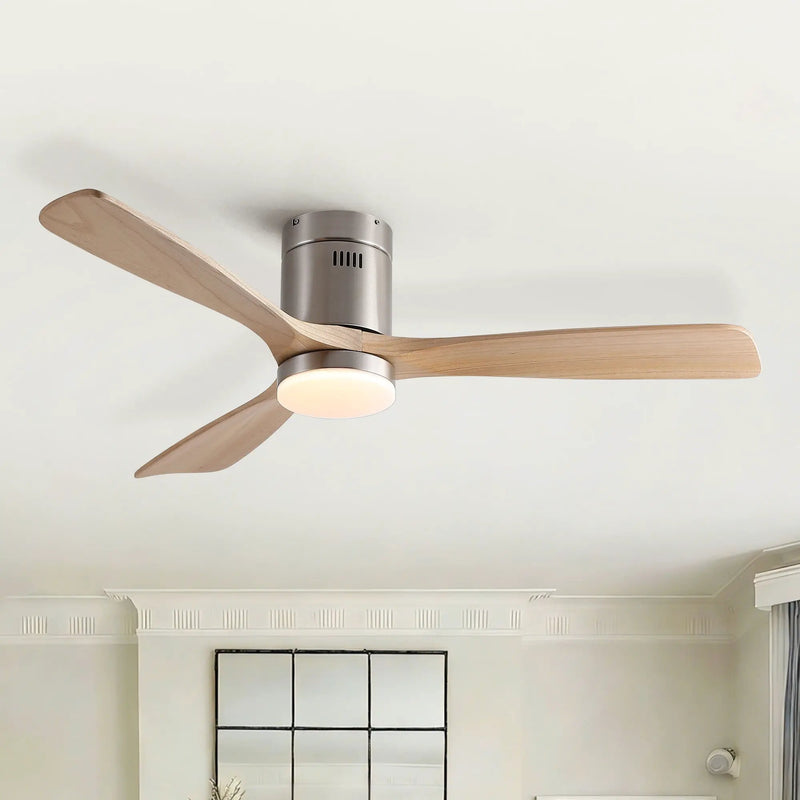 Low Profile Flush Mount Intergrated LED Ceiling Fan With Light And Silent Reversible Motor by Unique Piece Furniture
