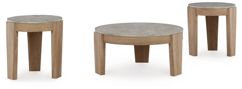 Guystone - Occasional Table Set (Set of 3) - Light Brown by Unique Piece Furniture