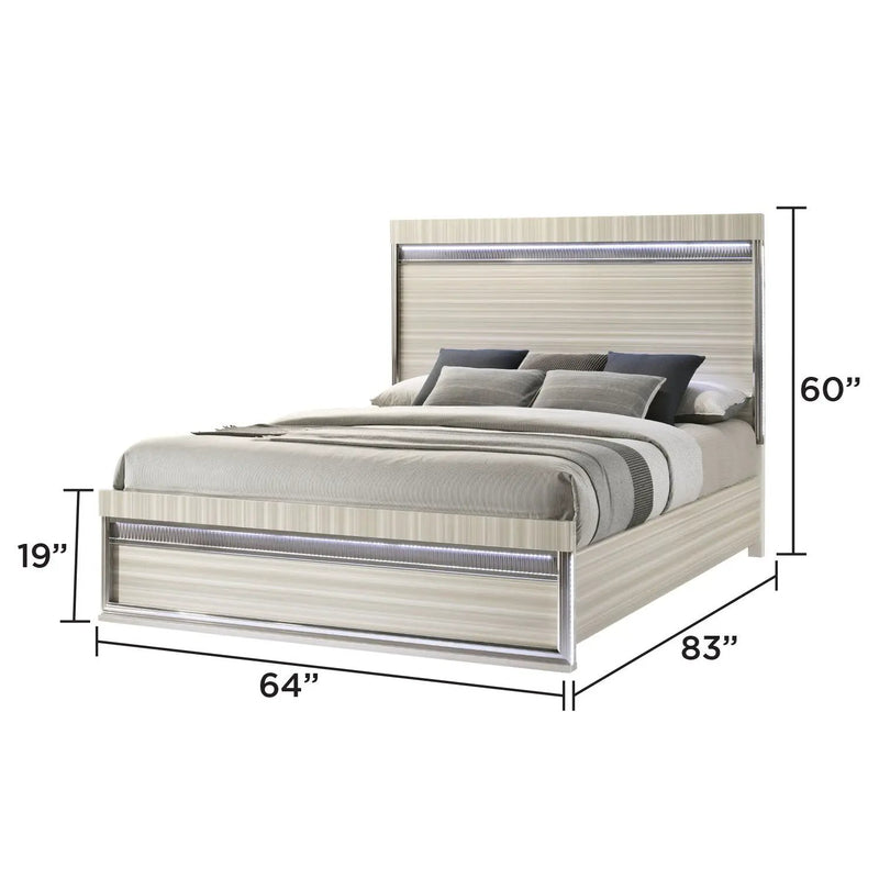 Leonor - Bed With LED Headboard And Footboard by HouseOfZazla