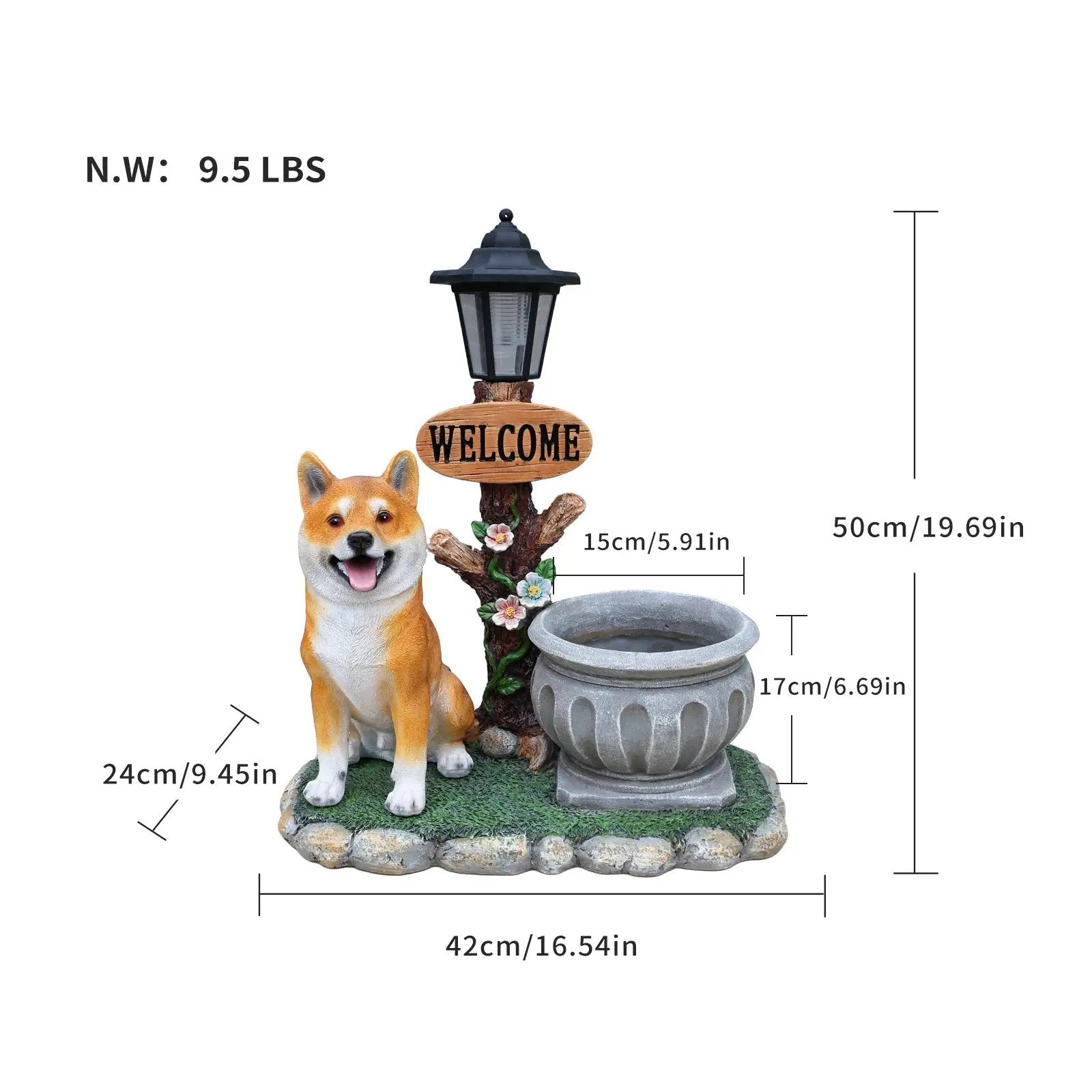 Sitting Akita Dog Planter Garden Decor by HouseOfZazla
