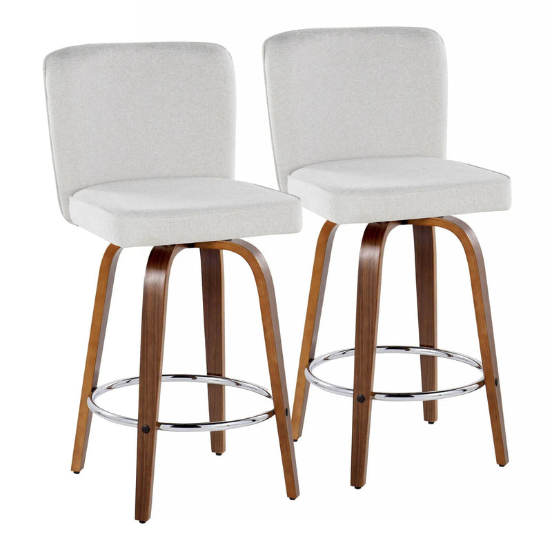 Henry - Contemporary Fixed Height Counter Stool With Swivel With Round Footrest (Set of 2) by HouseOfZazla