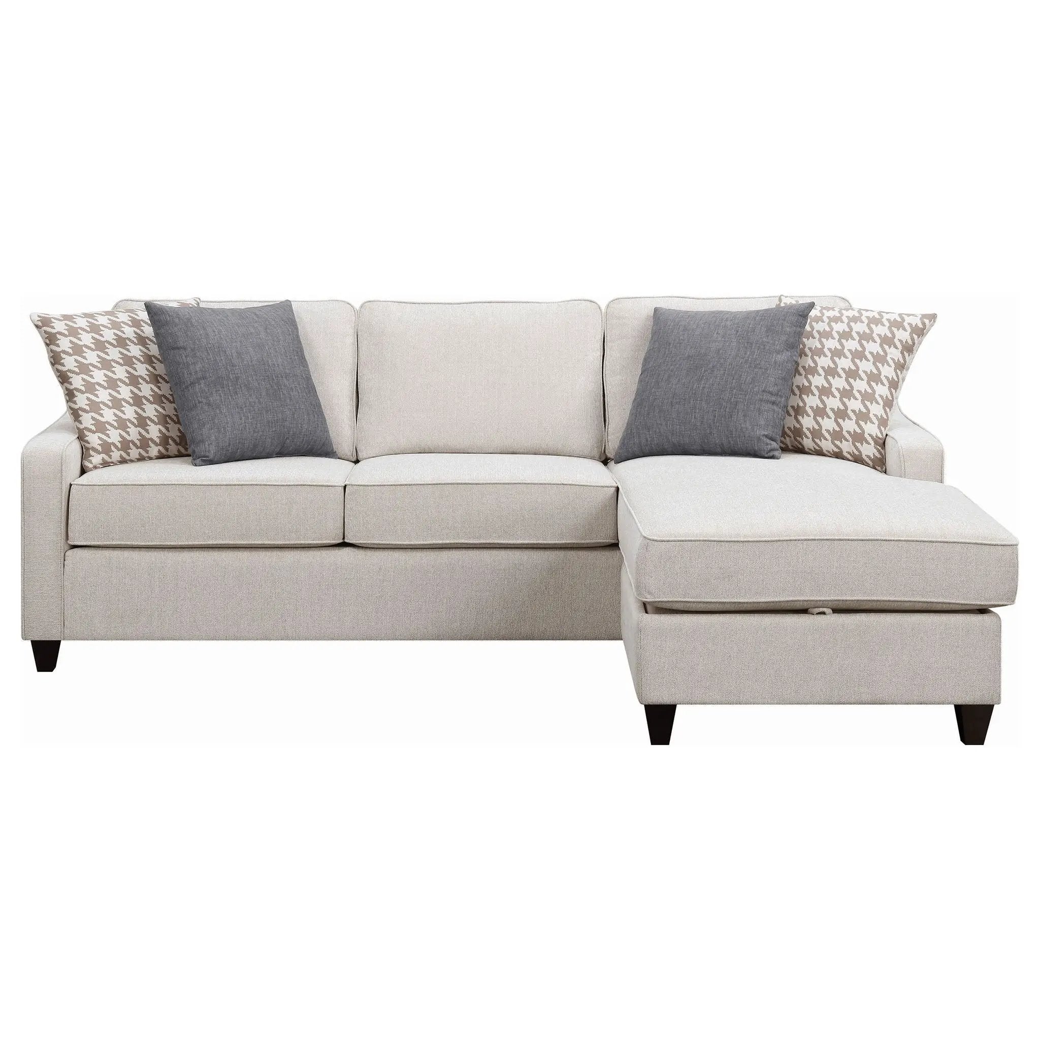 Mcloughlin Upholstered Sloped Arm Sectional Sofa Platinum by Unique Piece Furniture