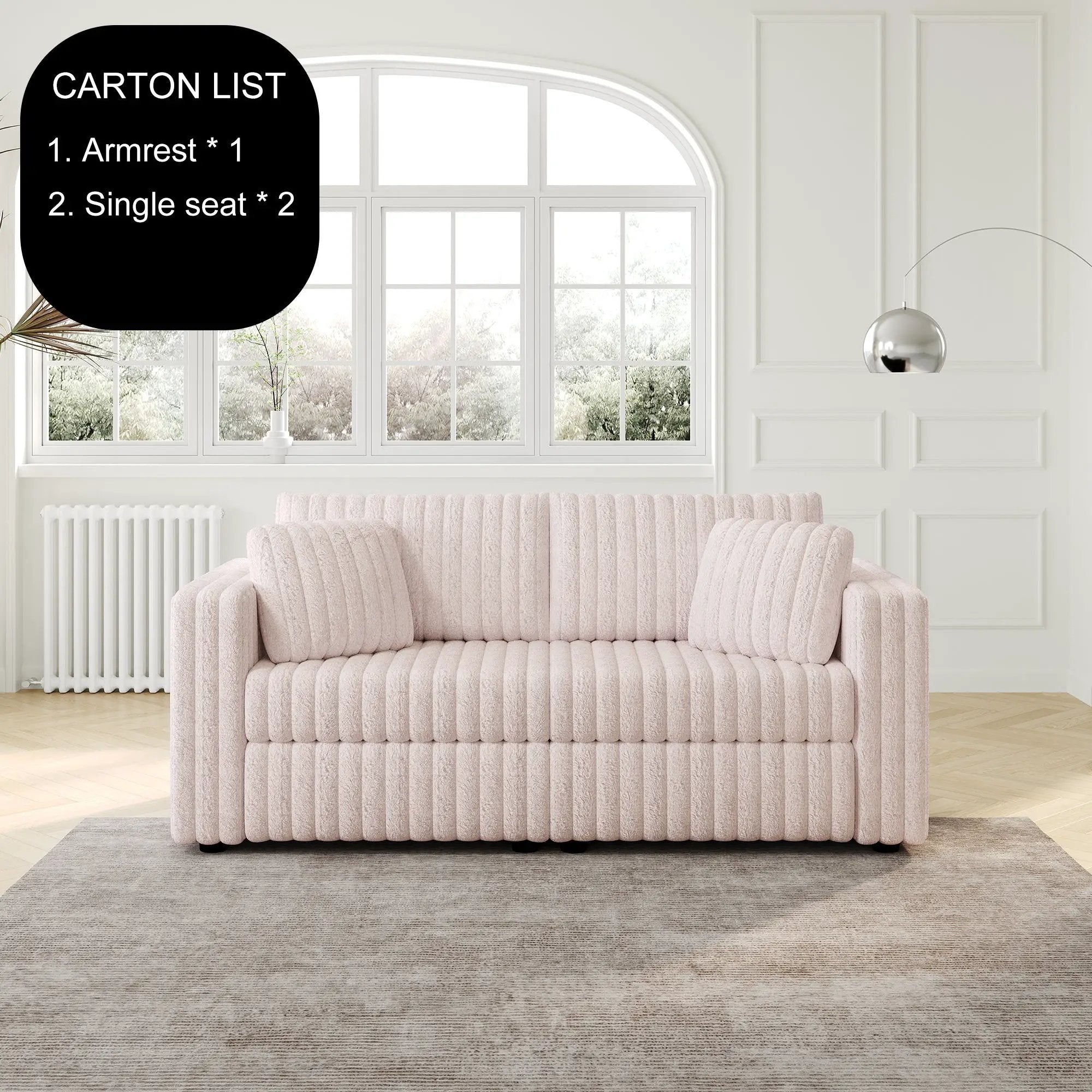75.6" Soft Modular 2-Person Sofa by HouseOfZazla