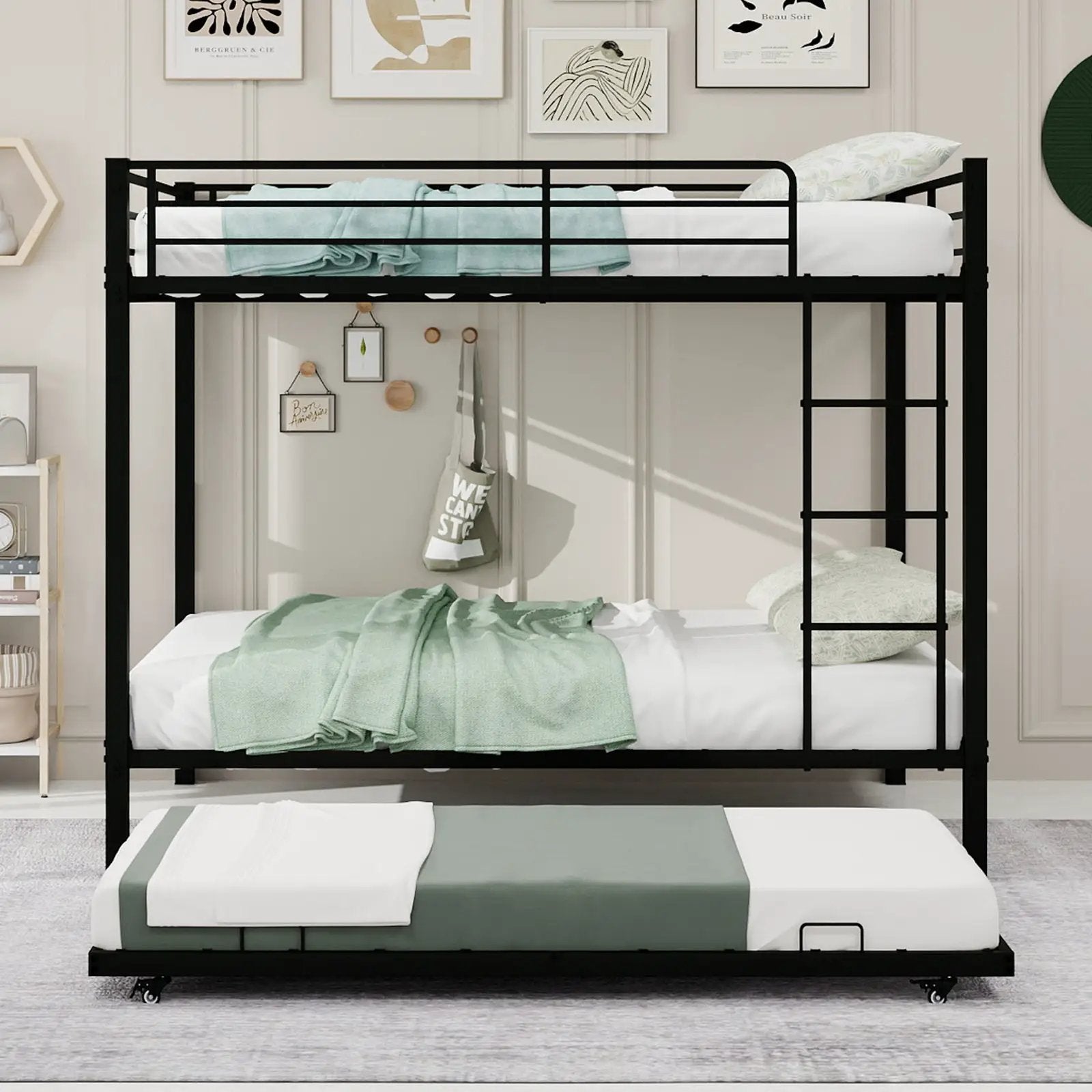 Durable Square Tube Iron Full-Size Bunk Bed by HouseOfZazla