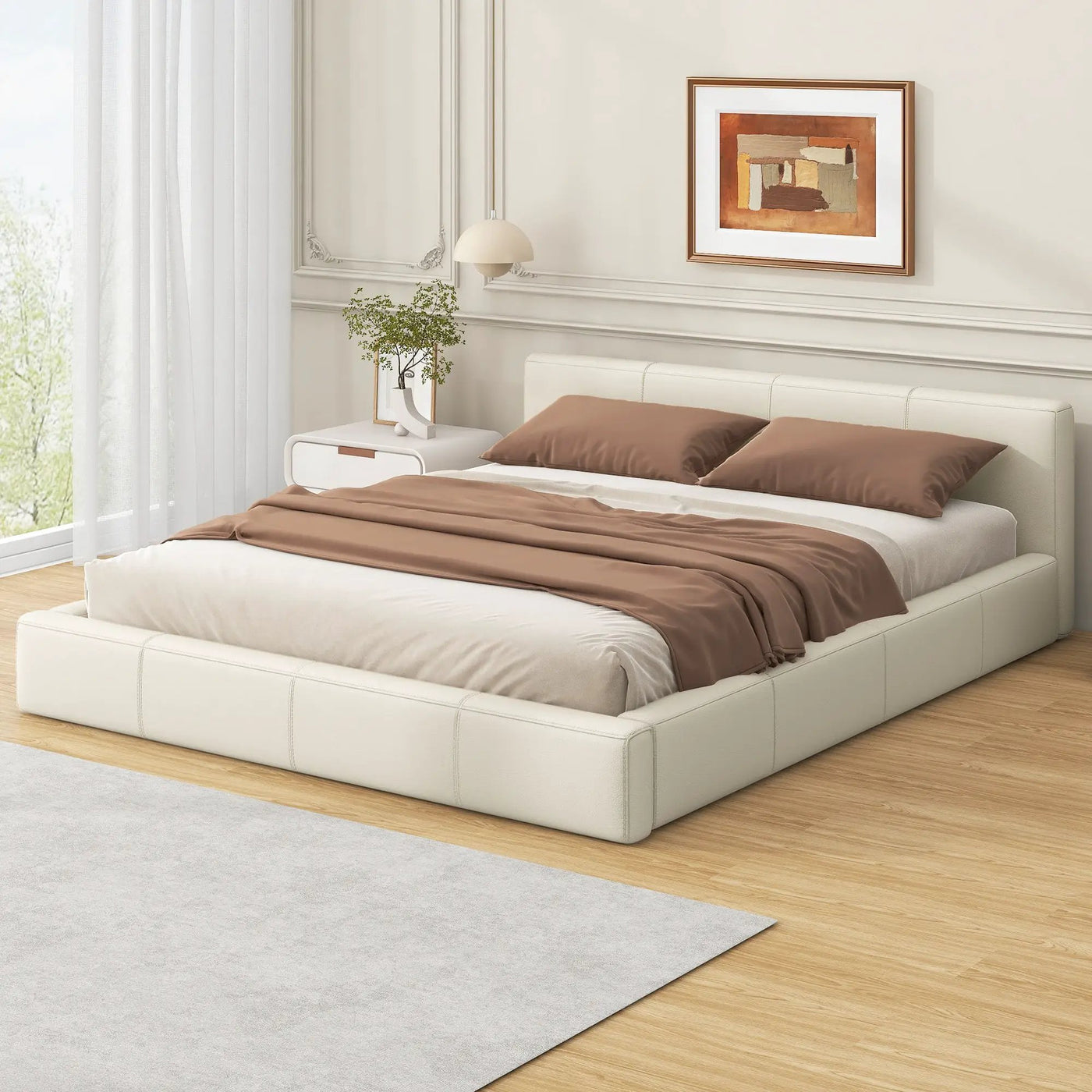 Stylish Upholstered Bed With Birch Wood Frame by HouseOfZazla