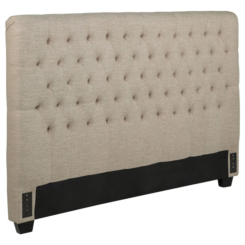 Chloe Upholstered Queen Panel Headboard Oatmeal by Unique Piece Furniture