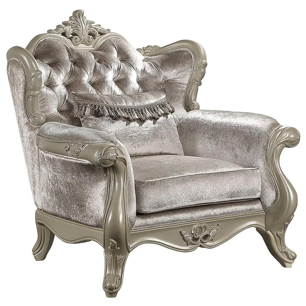 Libertee - Chair With Pillow - Beige Fabric & Champagne by Unique Piece Furniture