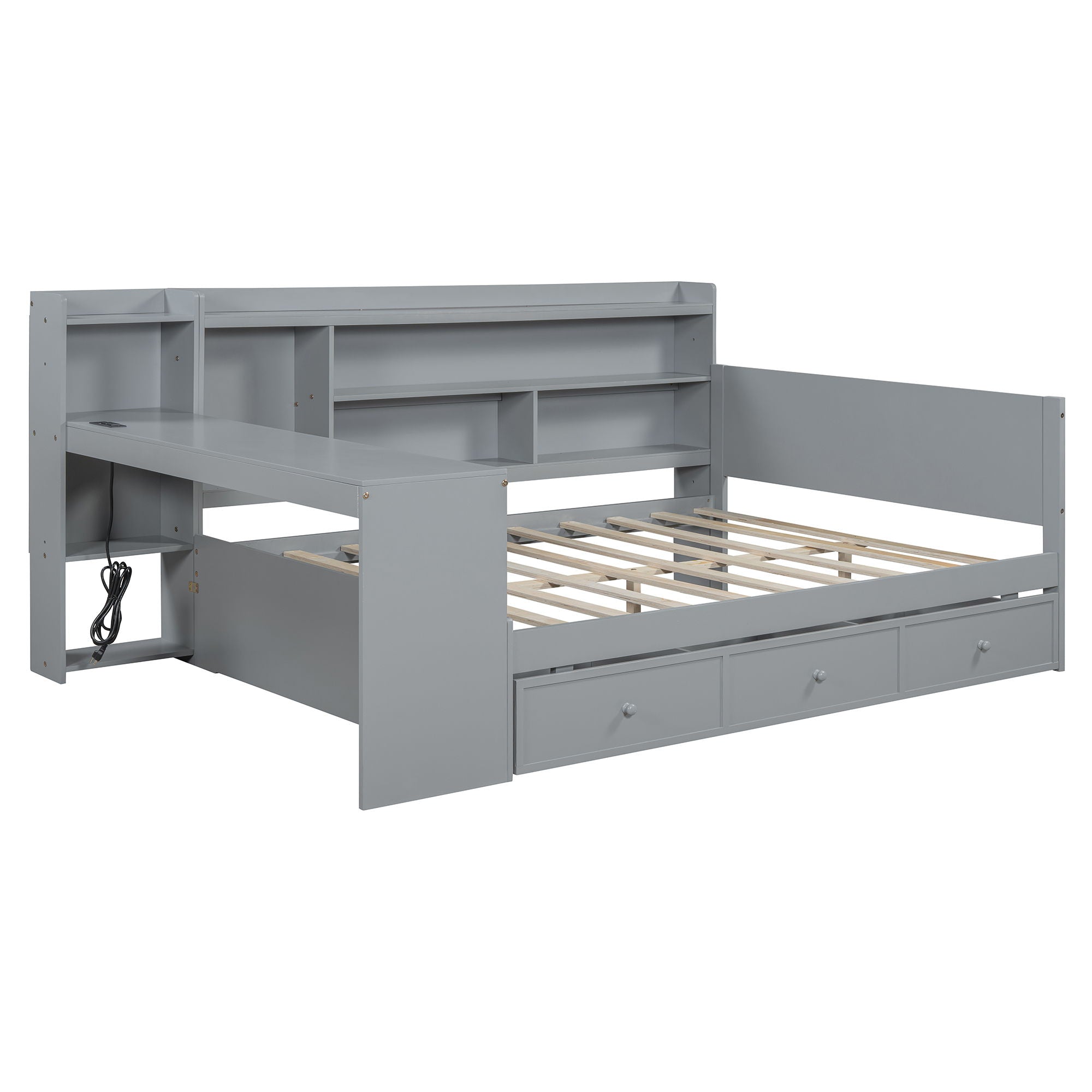 Daybed With 3 Drawers USB Ports And Desk by HouseOfZazla
