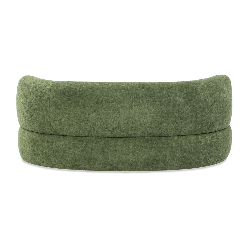Shep 36' Curved Dog Sofa Bed Medium Moss Green Fleeced Teddy by HouseOfZazla