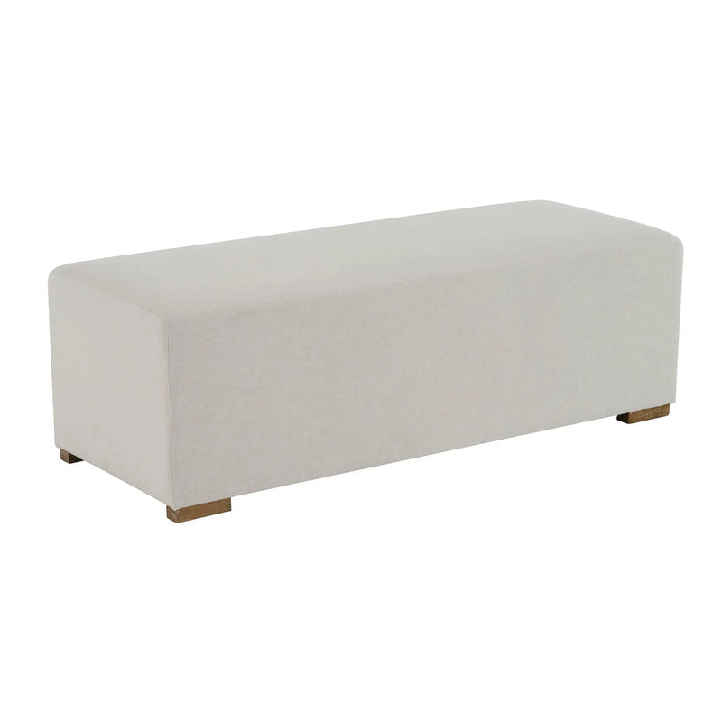 Simple Long Ottoman For Living Room - White by HouseOfZazla