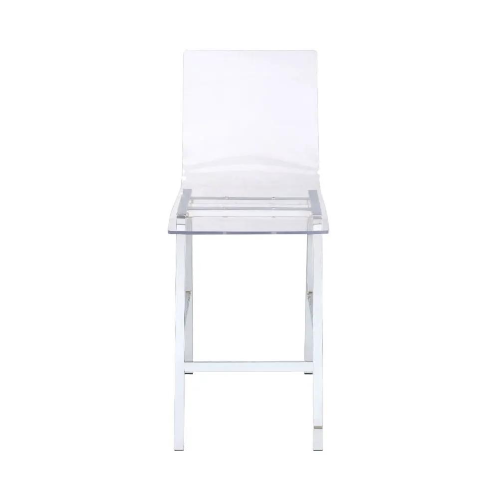 Nadie - Counter Height Chair (Set of 2) - Clear Acrylic & Chrome by Unique Piece Furniture