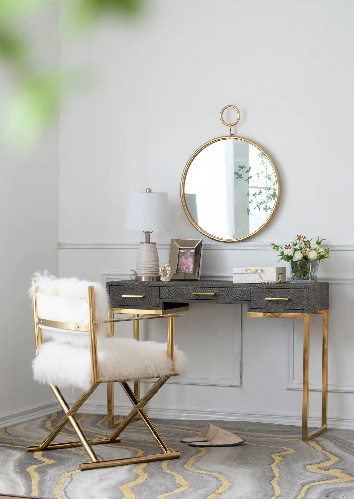 Circle Wall Mirror With Iron Frame, Accent Mirror For Living Room by HouseOfZazla